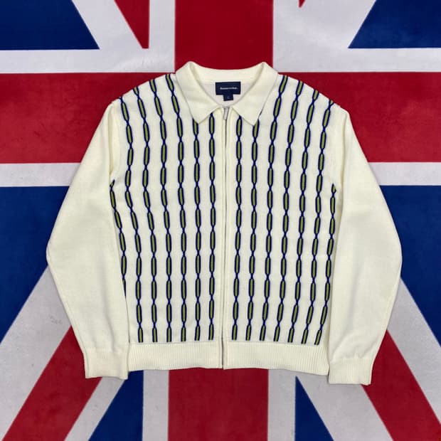 디스이즈네버댓 패턴 니트집업 L 