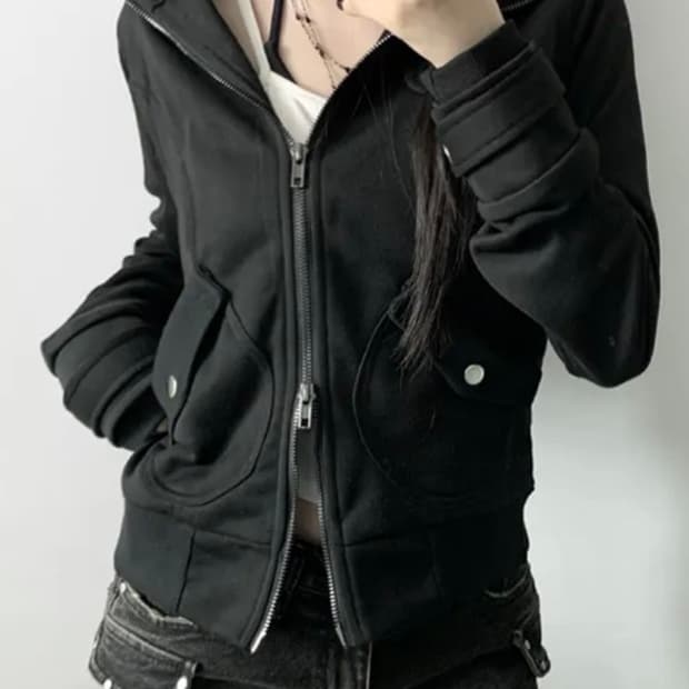 투웨이 슬림핏 집업