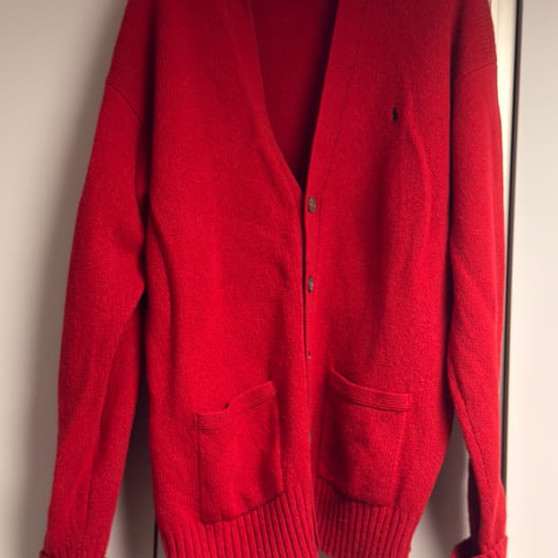 폴로 랄프로렌 렘스울 가디건 자켓 레드 xl 105