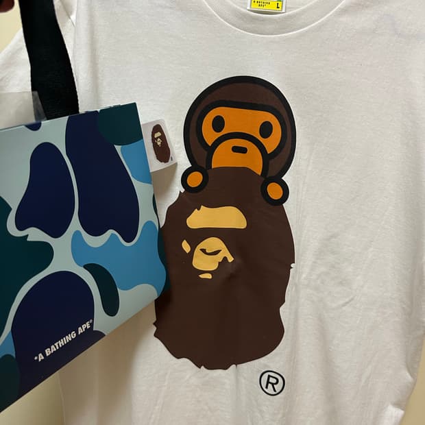 베이프 마일로 반팔티 화이트 L