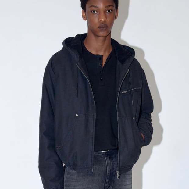 일꼬르소 워시드 워크 후드 크롭 점퍼 블랙 IEJU4F214BK XL