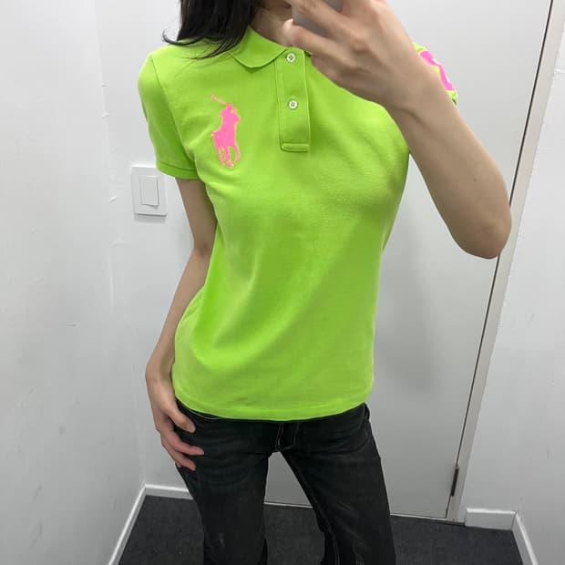 폴로 빅포니 핑크 연두 초록 반팔 티셔츠