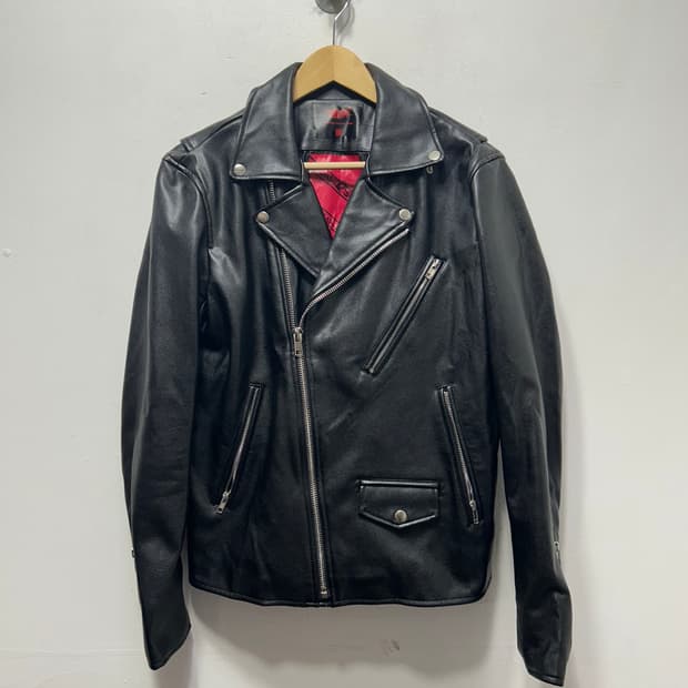 플리온 남성 바이크 레더 가죽 자켓 L 