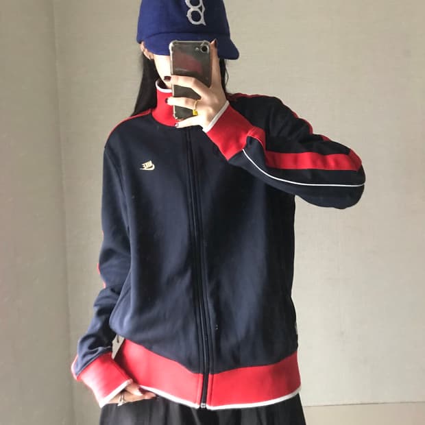 나이키 네이비 레드 트랙탑