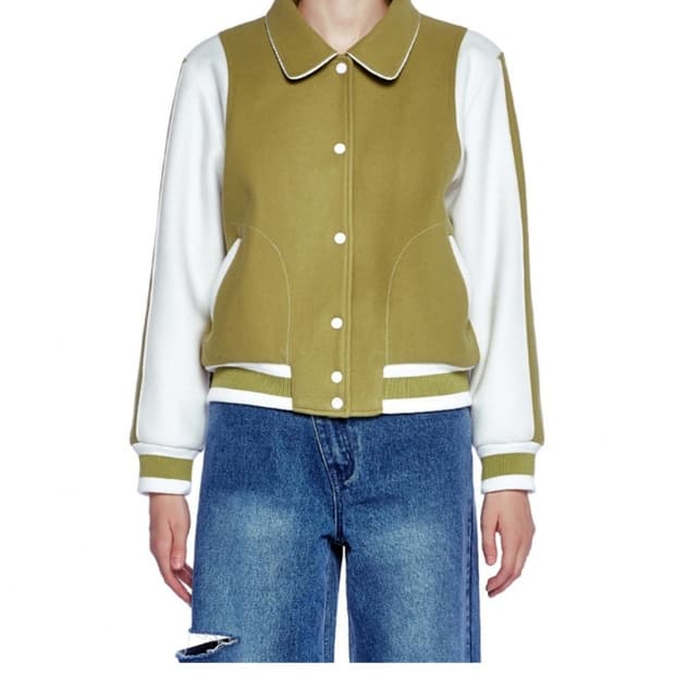 OIOI 바시티 자켓 라이트그린 F