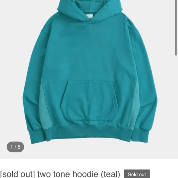 [1] 홈리 homly two tone hoodie teal