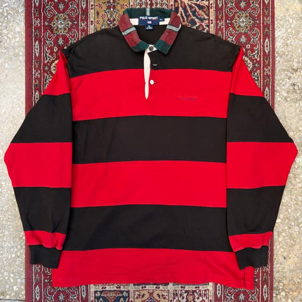 90s 폴로스포츠 스트라이프 럭비 셔츠 [ 110 ]