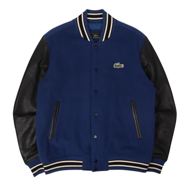 라코스테 울 레더 바시티 자켓