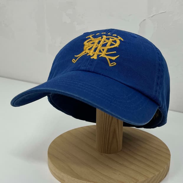 폴로 랄프로렌 로얄블루 스크래블 엠브로이더리 볼캡 모자