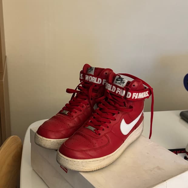 285) 나이키 슈프림 에어포스1 하이 레드