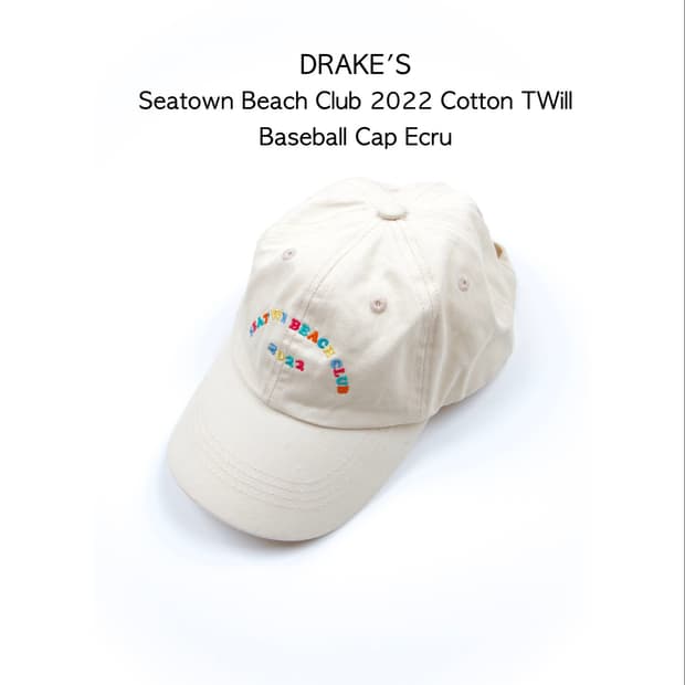 DRAKE’S 시타운 비치 클럽 코튼 트윌 베이스볼 캡 에크루