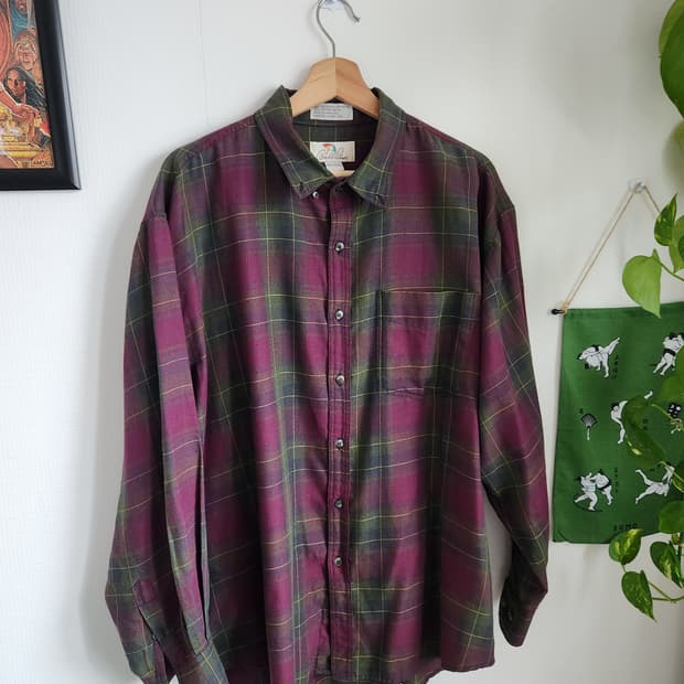 80s 아놀드 파머 버튼다운 체크 셔츠