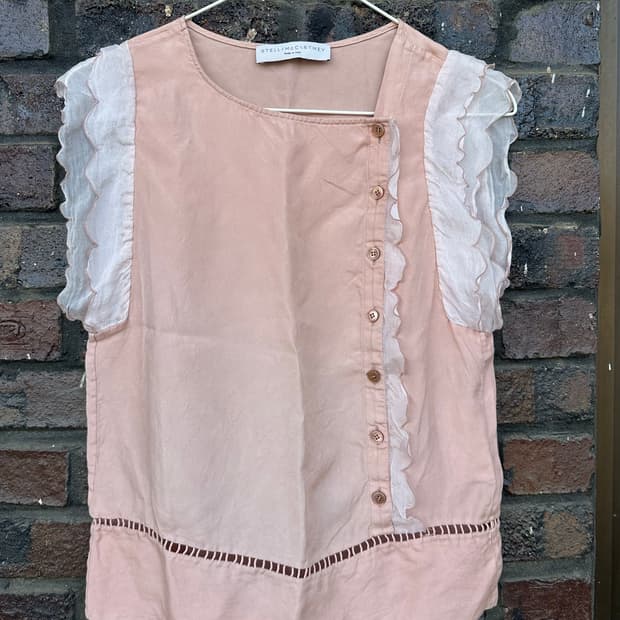 Stella Mccartney 핑크 프릴 슬리브리스