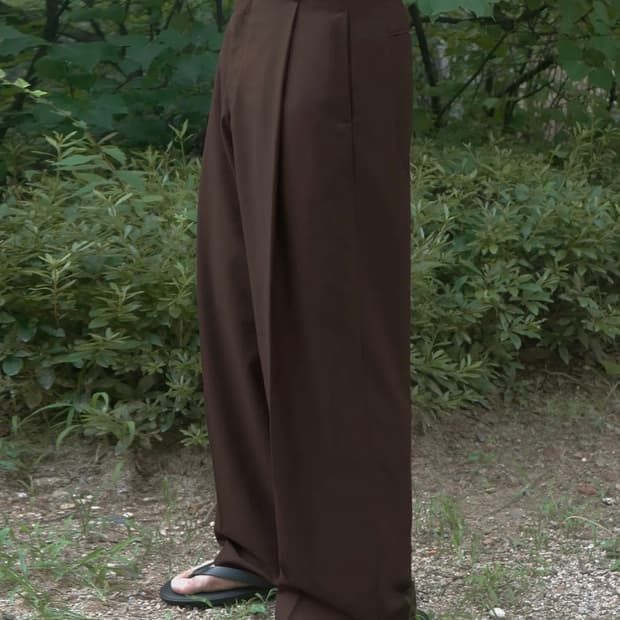 원턱 와이드 슬랙스 (애쉬베이지.딥브라운) s