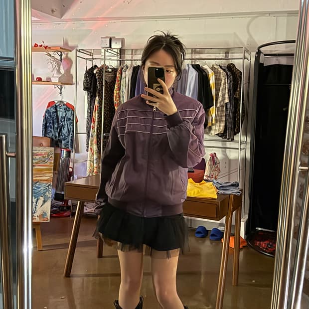 GUCCI 퍼플 나일론 자켓