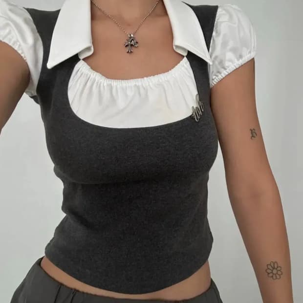 toh dolly top 돌리탑 차콜