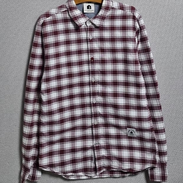 실측 S (55) 빈폴 체크셔츠