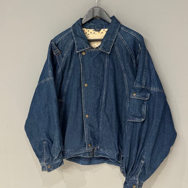 90s JPN 언발란스 디테일 봄버 데님자켓