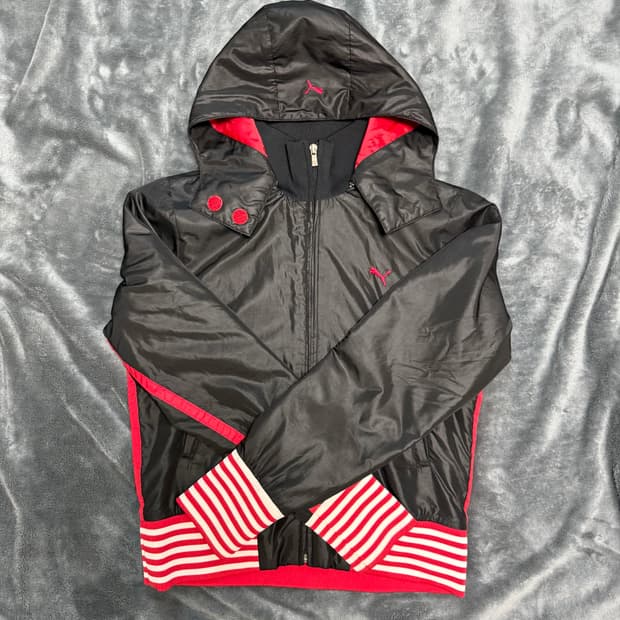 [PUMA] 푸마 빈티지 퀼팅 스트라이프 후드 자켓 (L)