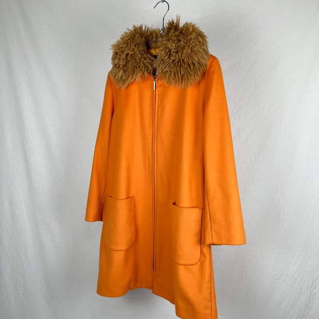 Gianfranco Ferre 퍼 하이넥 코트