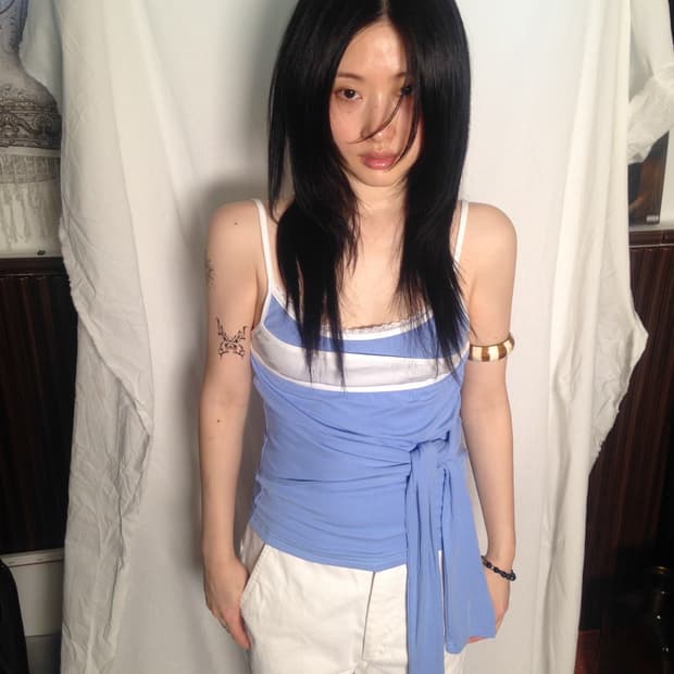 LONSLAN 리본 스트래피 슬리브리스