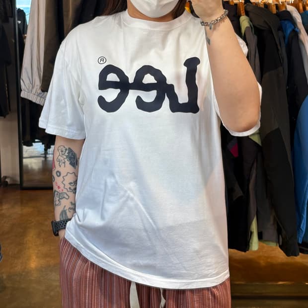 Lee 빅로고 화이트 반팔