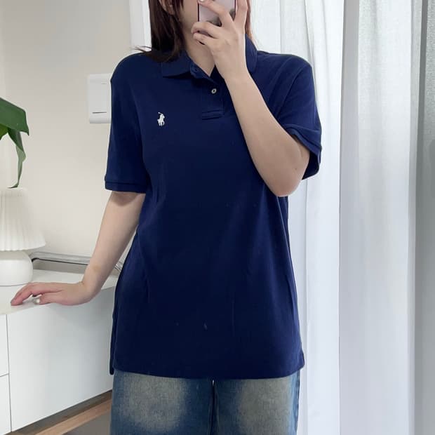 [정품] 폴로 네이비 / 화이트포니 반팔카라티 [ M ]