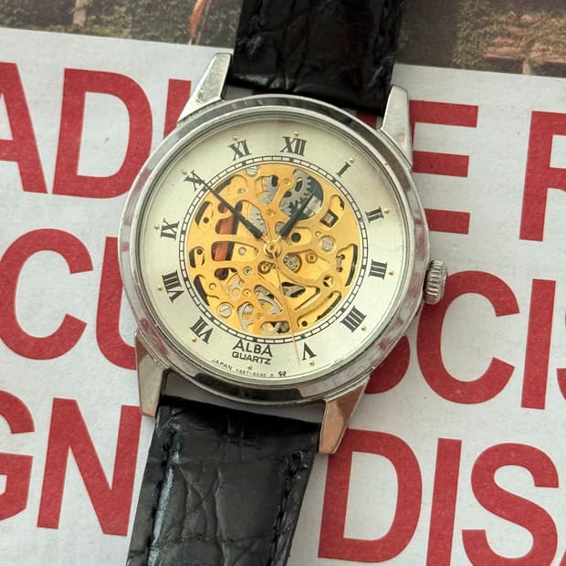 Seiko 세이코 ALBA 쿼츠 스켈레톤 1987