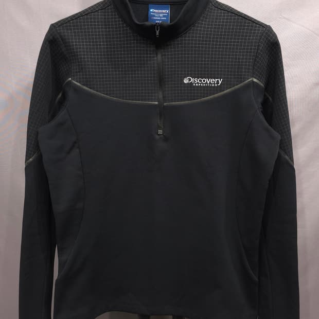 디스커버리 등산 여성 우븐 하이브리드 기모 반집업티 90
