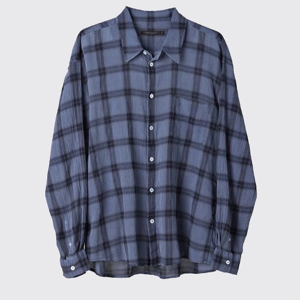 (교환)Classic Shirt Over Dyed Check Blue