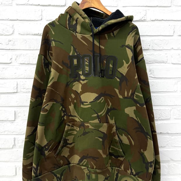 폴로 카모패턴 기모후드