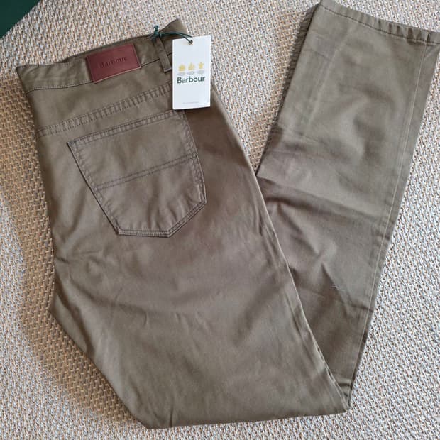 Barbour 바버 스페니시 초경량 폽플린 최상급 코튼 치노 카키 팬츠

