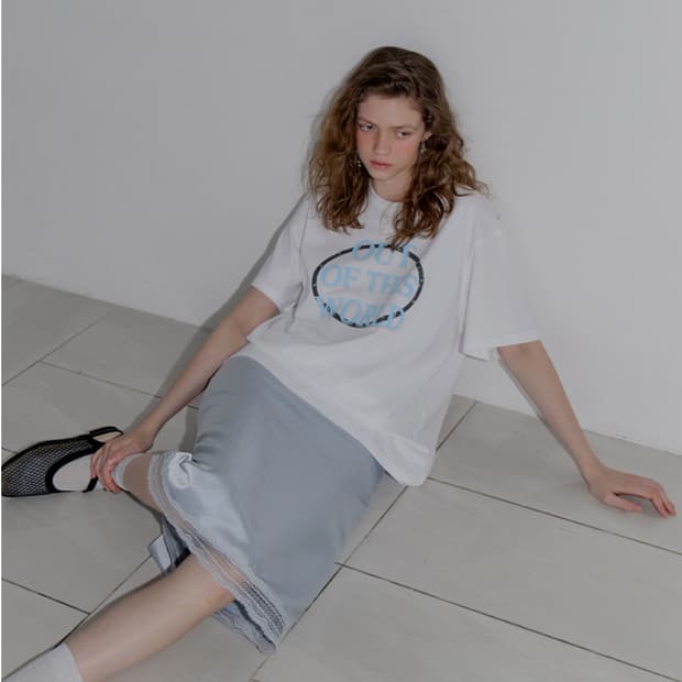 어센티 레이스 새틴 스커트