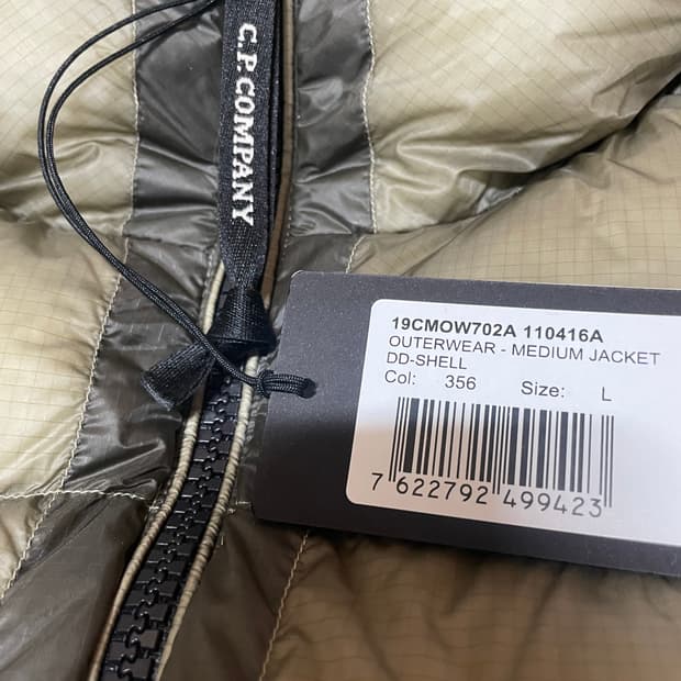 [L] CP컴퍼니 DD 쉘 후드 다운 자켓 펀가이 그레이