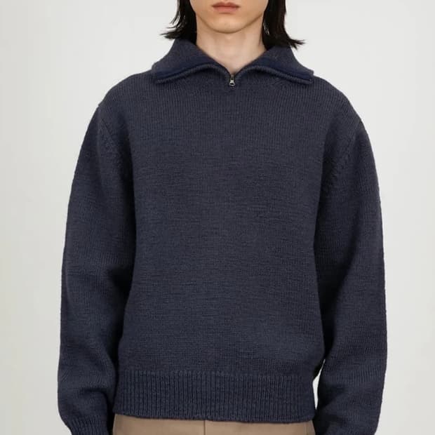 아모멘토 하프집업 니트 m사이즈