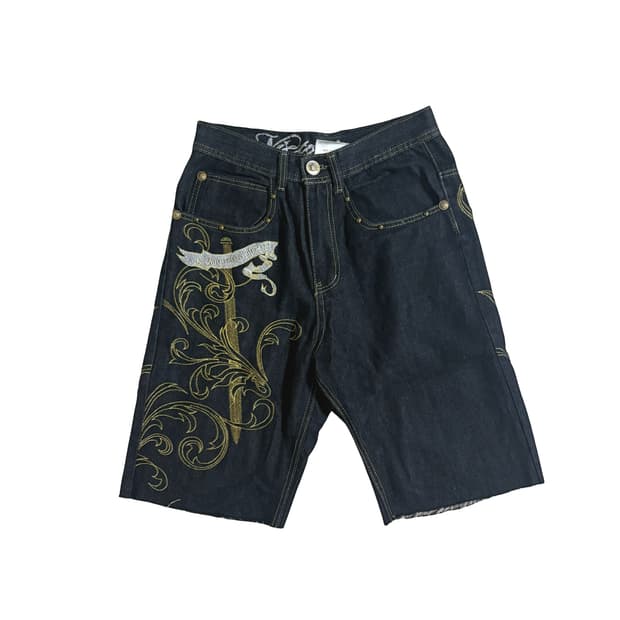 오리엔탈 자수 버뮤다 팬츠