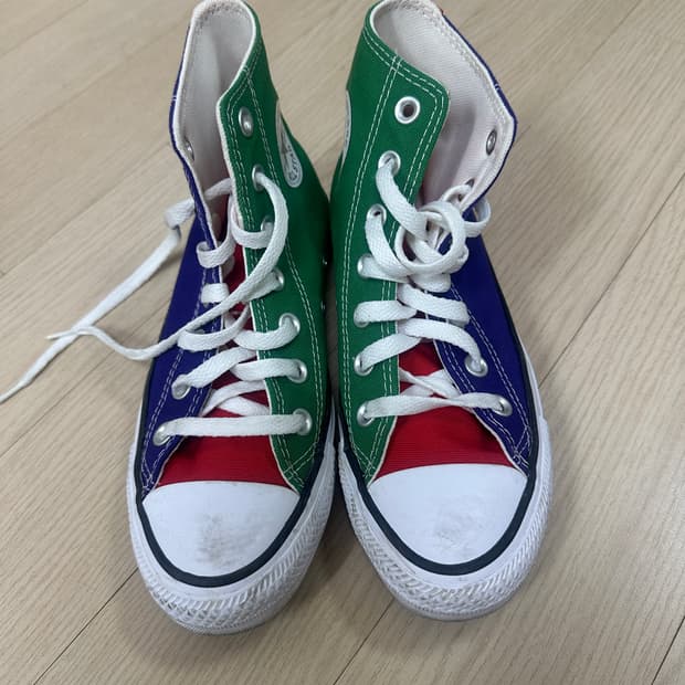 컨버스 올스타 그린레드퍼플 하이 스니커즈