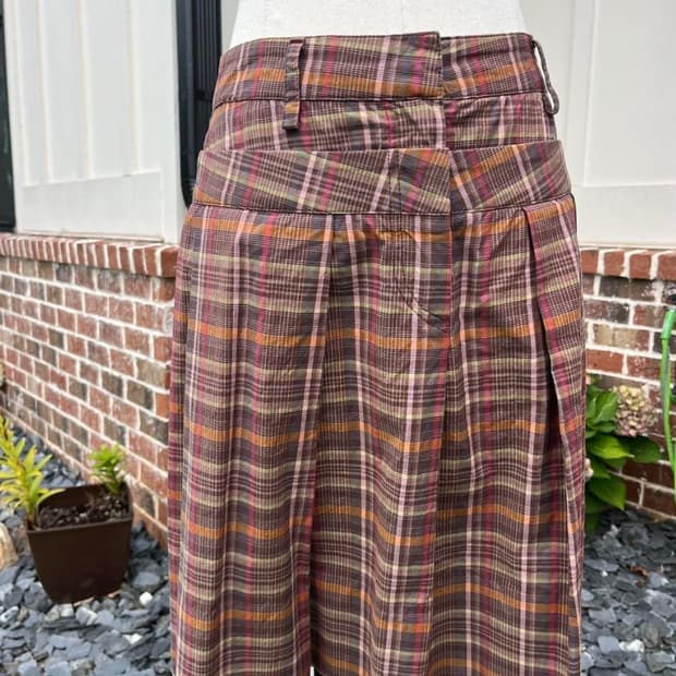 유럽 빈티지 체크 스커트