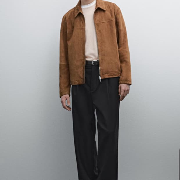 마시모두띠 스웨이드 레더 지퍼 자켓