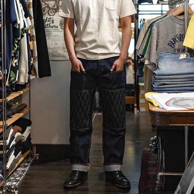 [32]트로피클로딩 1606W 더블니 스탠다드 더트 데님 팬츠