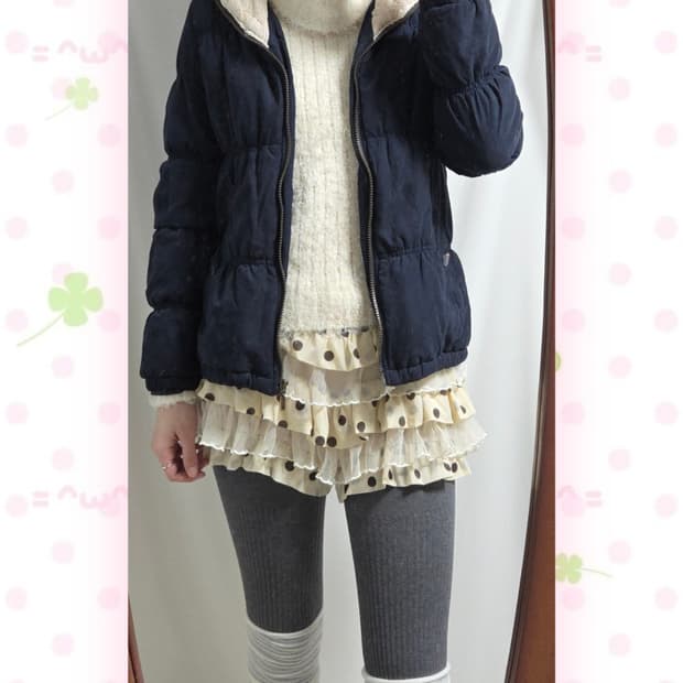 네이비 모리걸 패딩