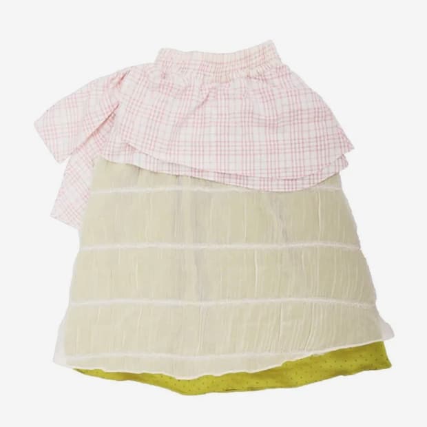 더뮤지엄비지터 시폰 도트 레이어드 스커트