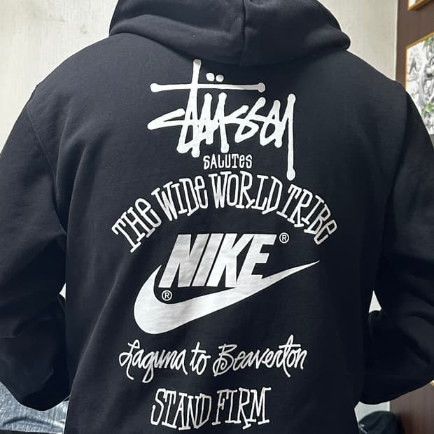 나이키 X 스투시 후드집업 블랙 XL