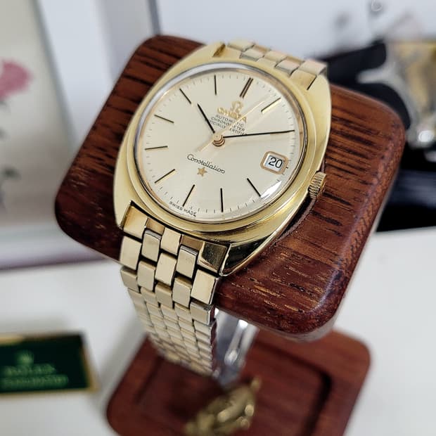 오메가 컨스틸레이션 캡골드 금배꼽