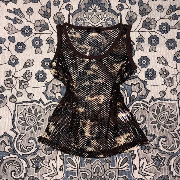 Japanese vintage 카모 메쉬 슬리브리스