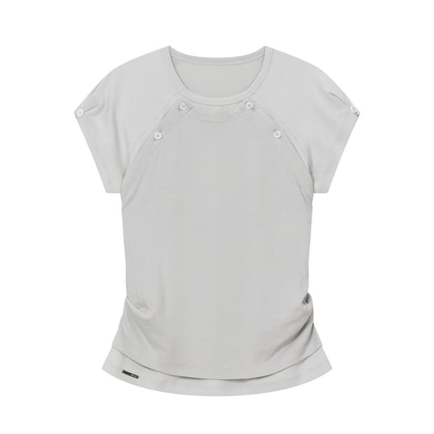 미세키서울 hannah button layered short sleeve