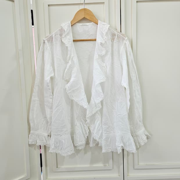 핑크하우스 스타일 레이스 가디건블라우스