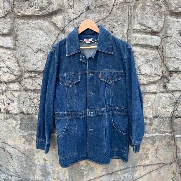 70s 리바이스 빈티지 부시 자켓 데님 초어 카 코트 L