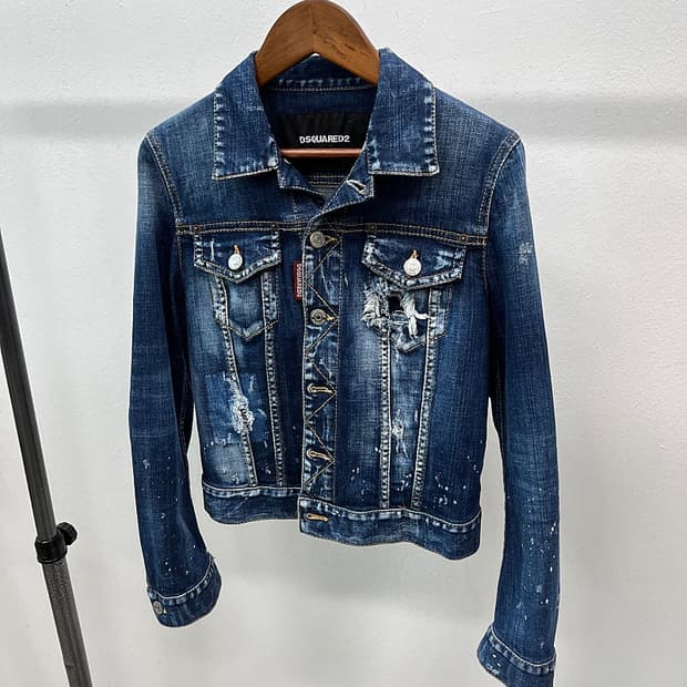 여) 디스퀘어드 데미지드 청자켓 