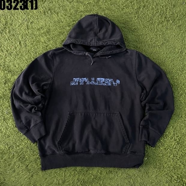 스투시 후드티 블랙 검정 라지